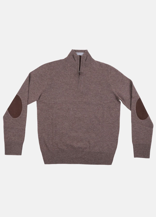 Strik med half-zip